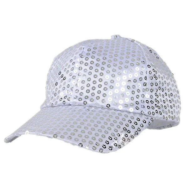 Kvinder Mænd Glitter Paillet Baseball Caps Snapback Justerbare Hatte Sølv Sølv Sølv