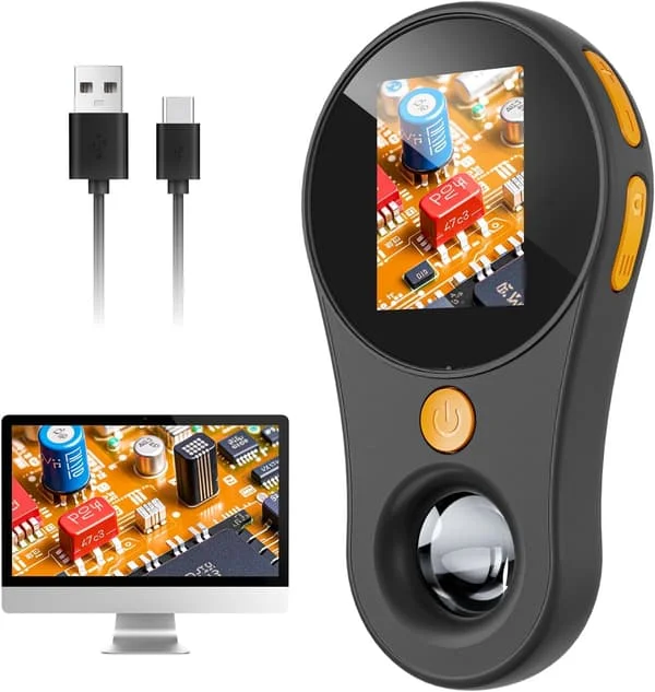 Macro Handheld Digital Microscope with Fixed Focus, 2 " IPS Screen 100X Mini Microscope Camera Magnifier, PC Compatible, Portable Pocket Microscope