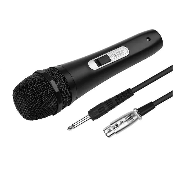 Håndholdt kablet dynamisk mikrofon Mic XLR-kabel 6,35 mm stik til karaoke sang netværk broadcast live streaming tale med 5 meter lyd [D]