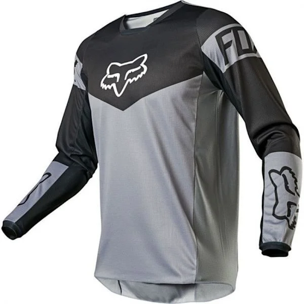 Retro Herre FOX Sykkeltrøye Terrengsykkel MTB Racing T-skjorte Langermet Fotballtrøye E-Grå E-Grå E-Grå L