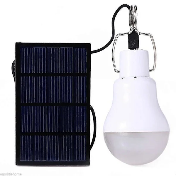 Bærbar solcellepære LED oppladbar lampe utendørs belysning bærbar leir telt camping nødbelysning