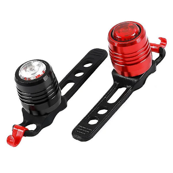 2 stk Sykkel Baklys USB Smykkesten Lys Aluminium Legering LED Advarselslys