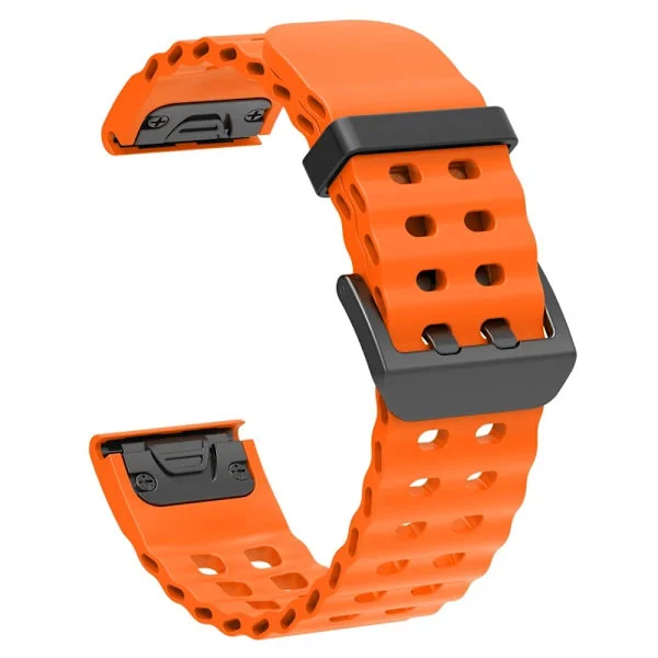 26 mm silikonarmband Garmin Fenix 8 51 mm / Enduro 3 / Instinct 2X klockarmband med flera hål - Orange_TF Orange orange