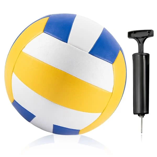 Officiel Størrelse 5 Strandvolleyball: Blød Volleyball med Pumpe, Blød Berøring til Sportstræning og Udendørs Leg på Sandstranden