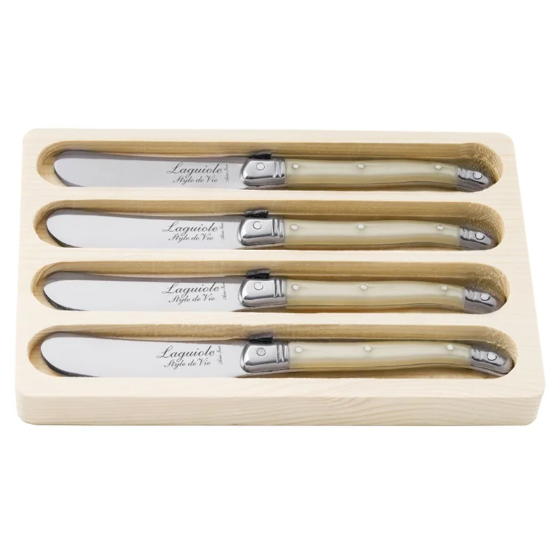 Laguiole style de vie Laguiole Premium Line smörkniv 4-pack, pearl | Dukning & Servering > Smörknivar > Smörkniv | Bagaren och Kocken