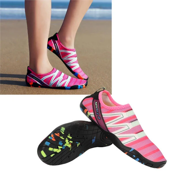 Hot deal till lågt pris! Damdykarskor Lätta Andningsbara Utomhus Snorklingsskor Snabbtorkande Rosa Skor för Strand Strömspårning Vandring 40-Glad