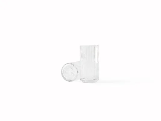 LYNGBY PORCELÆN VASE H20,5 KLAR MUNNBLÅST GLASS