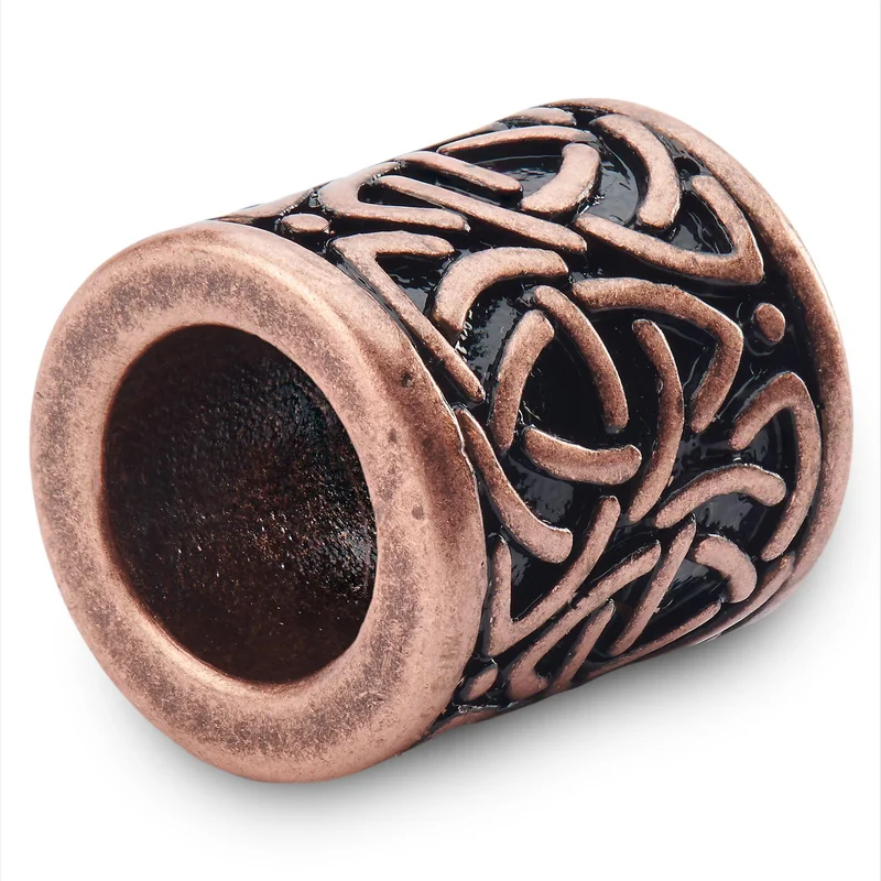 Anillo para barba con nudo celta de color bronce para hombres - Anillos y cuentas para barba