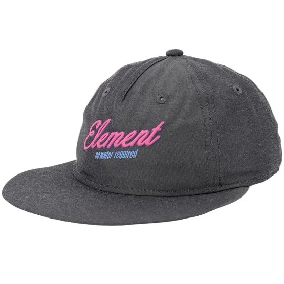 Element - Svart snapback Caps - Pool Service 6 Panel Cap Vintage Washed Black Strapback @ Hatstore