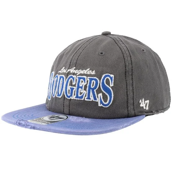 47 Brand - MLB Harmaa snapback Lippis - Los Angeles Dodgers Cragged Captain Coal/Blue Snapback @ Hatstore