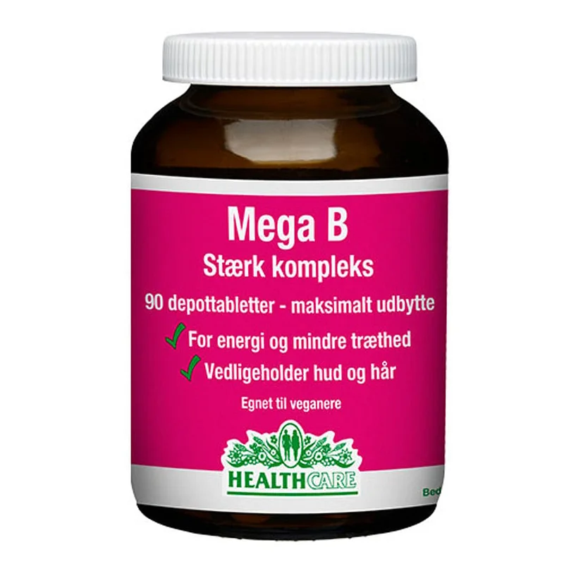 Health Care Mega B stærk kompleks 90 tabl., Helse & Madvarer, B-vitamin, Øvrige
