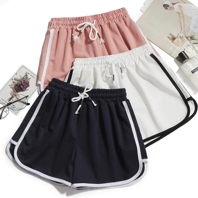 AliExpress - 1 Stück Sommer Damen Casual Einfarbige Shorts Mädchen Fitness-Shorts Hosen Damen Mittelhoch Sitzende Yoga-Shorts Studenten Lockere Shorts