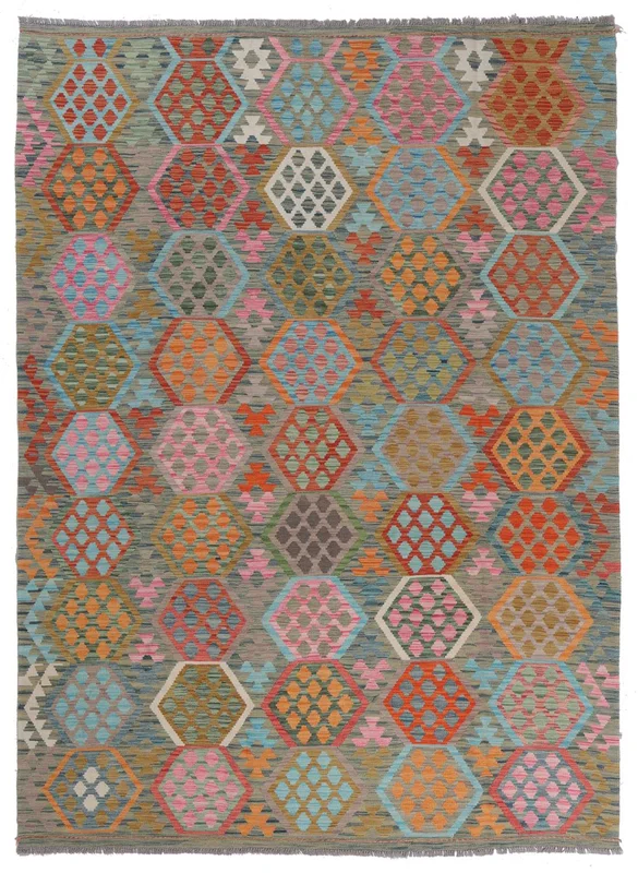 Kilim Afghan Old Style Rug Oriental Brown/Dark Green (Wool, )