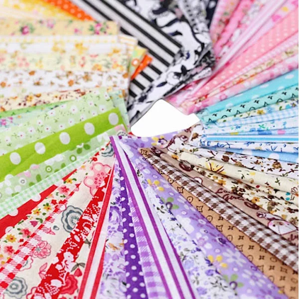 100 stk DIY blandede mønstre blomstertrykt lappeteppe bomullsstoff sying quilting stoff 100x1