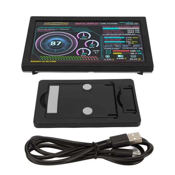 5-tommers Dator Temp Monitor IPS USB Mini-skjerm PC Sensor Panel Dynamisk skjerm AIDA64 CPU RAM Data Monitor