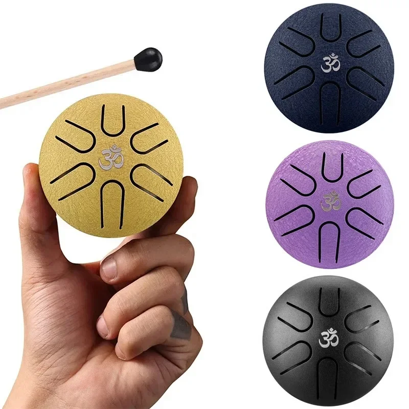 AliExpress - Hluru Tambour à Langue en Acier Tambour de Pluie Portable Tambour à Main Instruments de Musique à Percussion 3 Pouces 6 Notes pour Yoga 