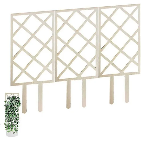 Træ Have Espalier Plantepinde Espalier Plantestøtteramme, Indendørs og Udendørs Klatreplante Espalier (3 pak) Stjernelys