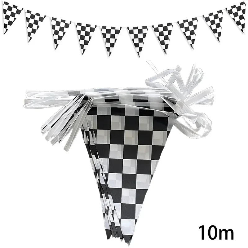 AliExpress - 10m langere raceauto verjaardagsbanner decoratie zwart-wit geruite vlag thema feestartikelen verjaardagsdecoratie