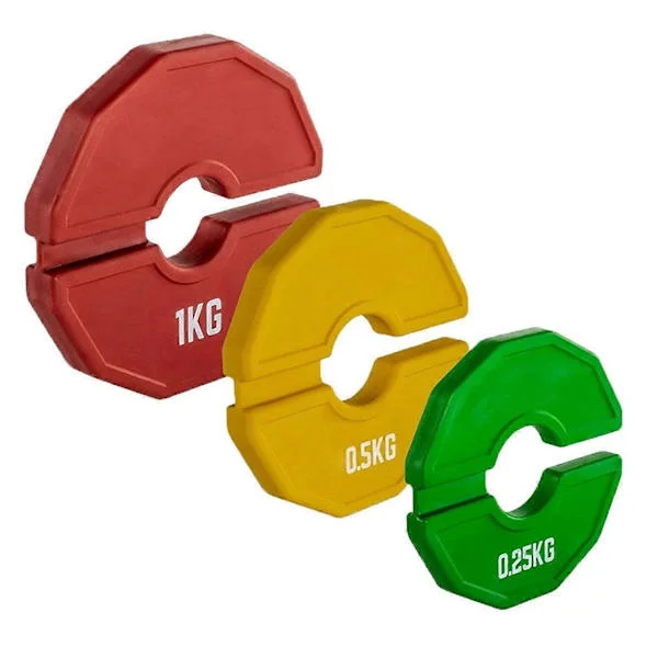 1 stk. Gym Mikro-Type Vektskiver Hantel Fraksjonell Vektskive Gummi Fraksjonelle Vektskiver Tilleggsvekt Gul 0,5 kg