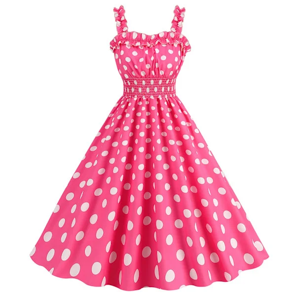 Dam Vintage Klänningar 1950-tal Retro Swing Klänning Filmhjältinna Cosplay Kostym Stil 2