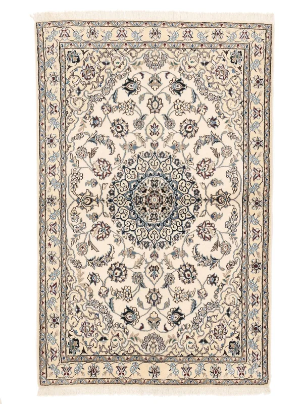 Hand Knotted Nain Fine 9La Rug 96X152 Oriental Wool Beige/Brown Small