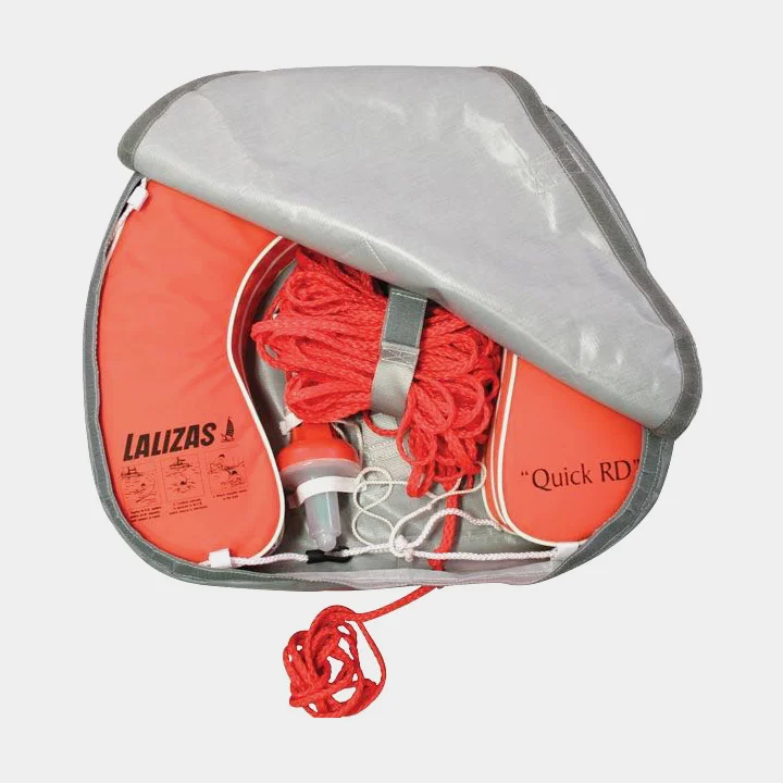 Boya herradura / boya salvavidas herradura Lalizas Horseshoe Lifebuoy Quick RD, 142N, naranja + 30 metros de cabo flotante + luz de emergencia + funda