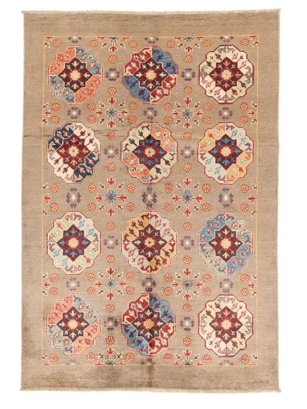 Orientalischer Kazak Fine Teppich 120X180 Braun/Orange Wolle