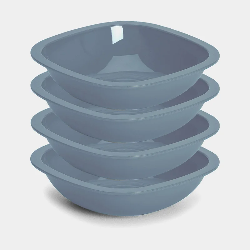 Djup plasttallrik Nordiska Plast, grå, 15 cm, 4-pack