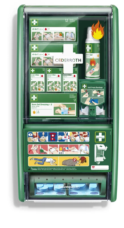 Cederroth 51011003 Första hjälpen-station med brännskadeutrustning, Första hjälpen