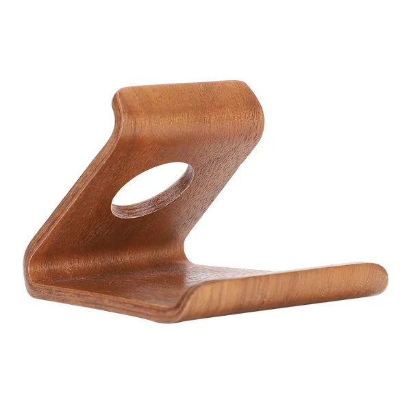 Portable Cell Phone Stand Desk Bedside Tablet Computer for iPads Stand Wood (Walnut Brown)