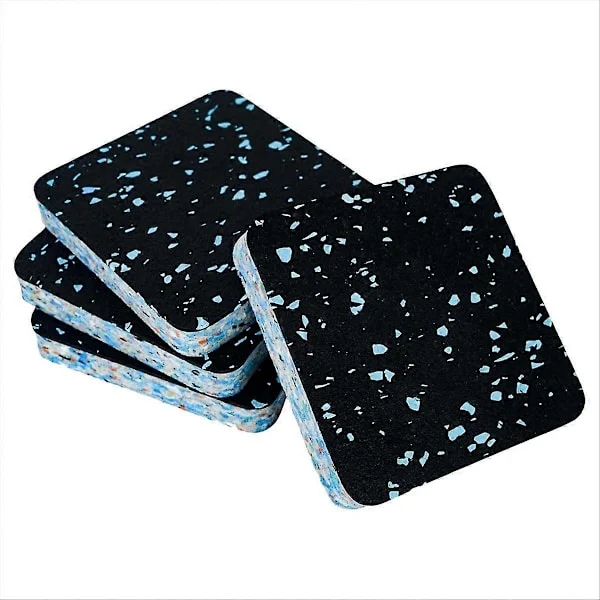 Löpbandsmattor, Ljudisolerande Stötdämpande Matta, Golvskydd för Träningsutrustning, Halkfri Gummivaddering, 4-pack, 10x10x1.5cm