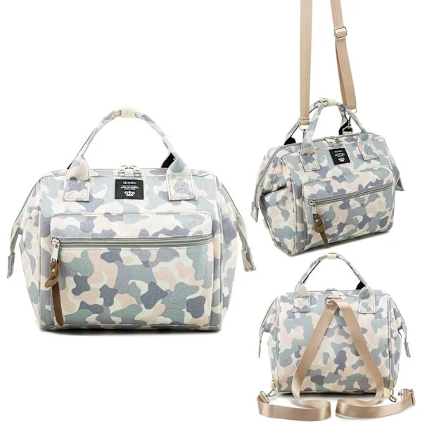 Small Diaper Backpack, Mini Diaper Backpack and Diaper Shoulder Bag with Insulated Pocket Camouflage