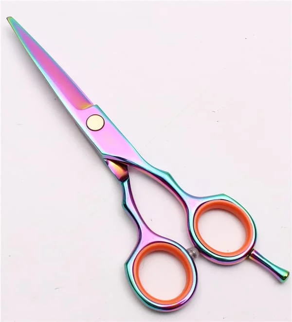 Frisørsaks - Flerfarvet Frisørsaks, Frisørsaks i Rustfrit Stål og Barberblade