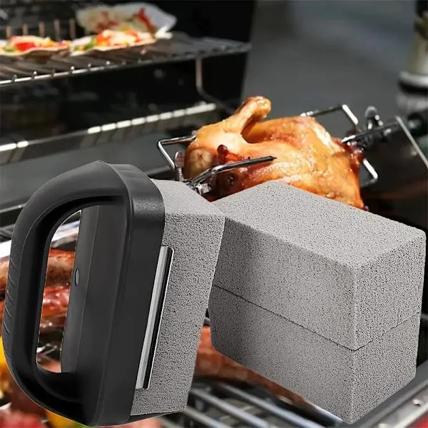 3 stk. kraftige grillrensersten med håndtag - pimpsten til grill, pool og vask fjernelse af pletter - intet behov for strøm, rengøringsværktøj til 