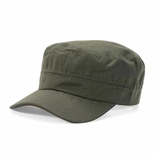 Grön Army Keps - Platt Armekeps Militärkeps