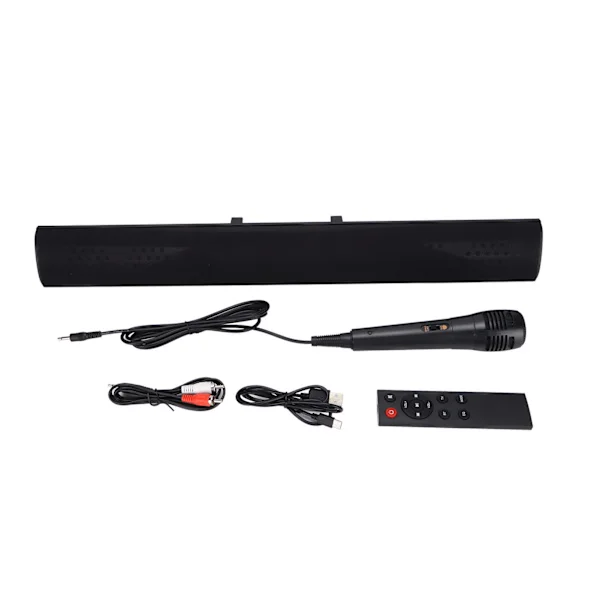 BS‐15 Trådløs Soundbar 3D Stereo Subwoofer TV Højttaler Soundbar med Fjernbetjening Mikrofon til Hjemmebiografsystem