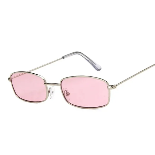 Fyrkantiga solglasögon i metall, dam, retro, märke, resa, små rektangulära solglasögon, herr, svart, gul, röd spegel, vintage Oculos De Sol