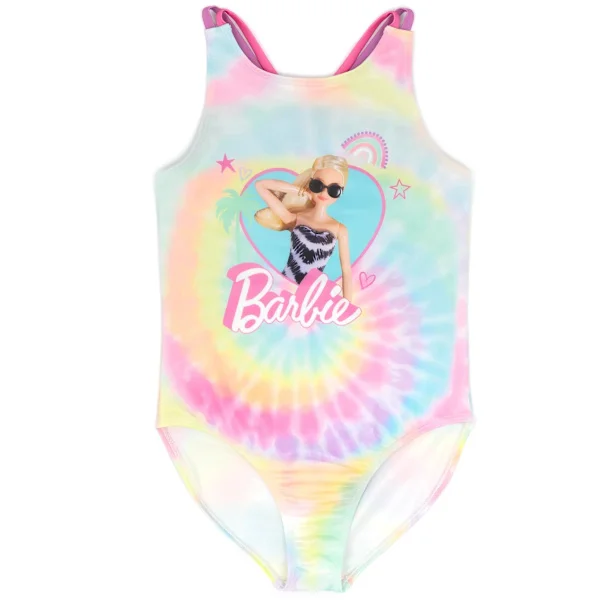 Barbie Girls Tie Dye One Piece Baddräkt 3-4 år Rosa/Blå/Gul