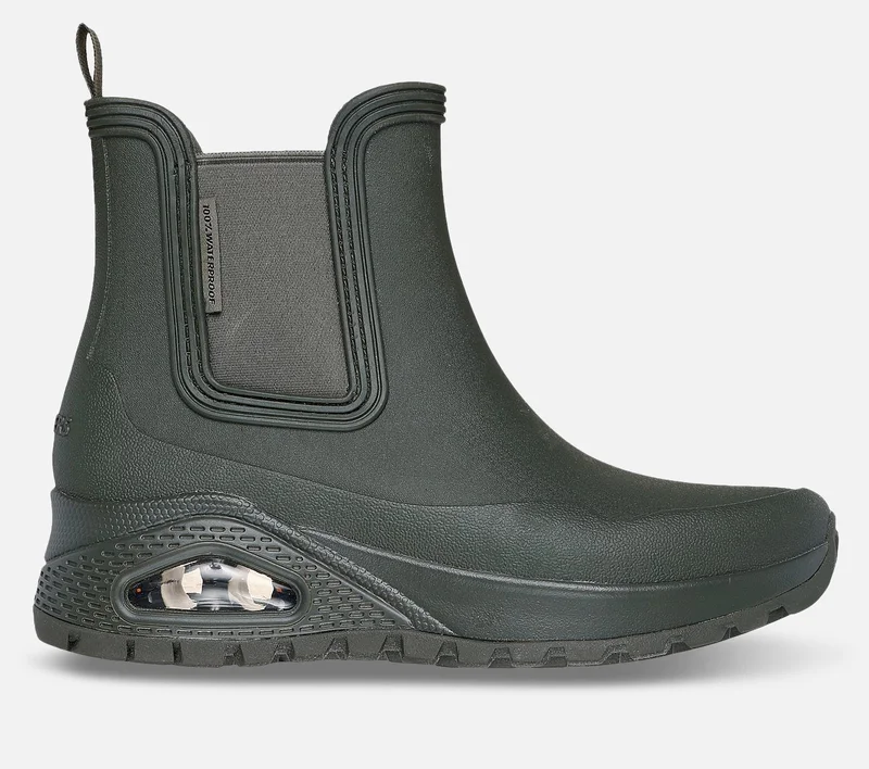 Skechers Vinterstøvler Dame - Uno Rugged Dancing N The Rain - Grøn - Str. 38 - Vandtæt med Memory Foam