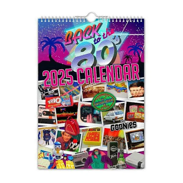 Back to the 80s 2025 Wall Calendar Vintage Theme Home Decor Wallpaper Calendar for Office Decor