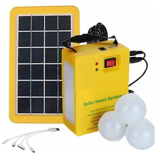 Solcellslampor 3 LED-lampor Camping Solcellsgenerator Kit med batteri