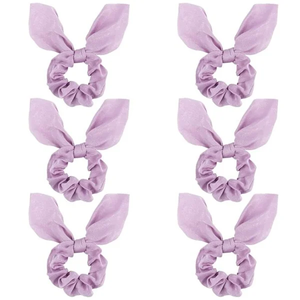 10 stk. Scrunchies Hårbånd Silke Satin Scrunchie - Søde Sløjfe Kaninører Hårelastik Hestehaleholder Kvast Blød Elegant Ela