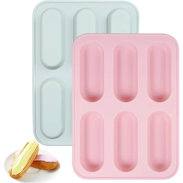 Pieces Mini Silicone Bread Pan, Small Baguette Pan, Small Loaf Pan, 6 Cavities, Non-Stick, for French Bread, Mini Cakes, Bread, Meatloaf