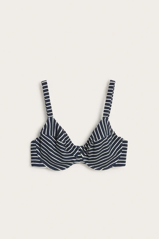 Kappahl | Stripete bikini-BH Mørkeblå 90D | Dame