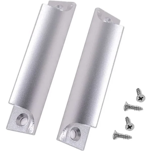 Sliding Door Handle - Kitchen Cabinet Handle - Balcony Door Handle, Suitable for Sliding Doors, Wooden Doors, Windows with 4 Screws (Silver)