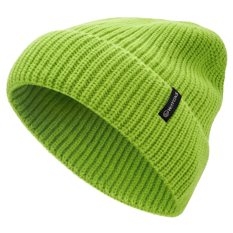 Baltic | Grüne Rippstrick-Beanie aus Acryl für Männer - Beanie Mützen