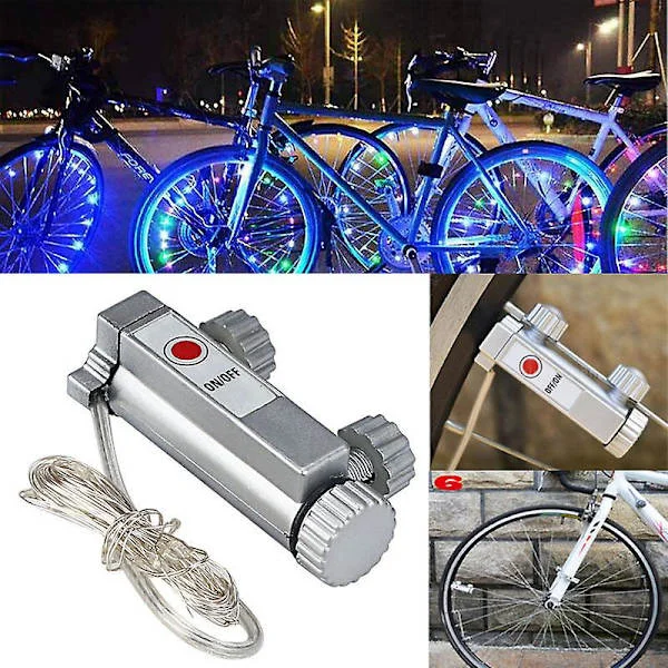 [LCS] Cykel 20 LED Cykel Fälglampor Hjul Ljus Slinga Lampa Kompatibel med Utomhus