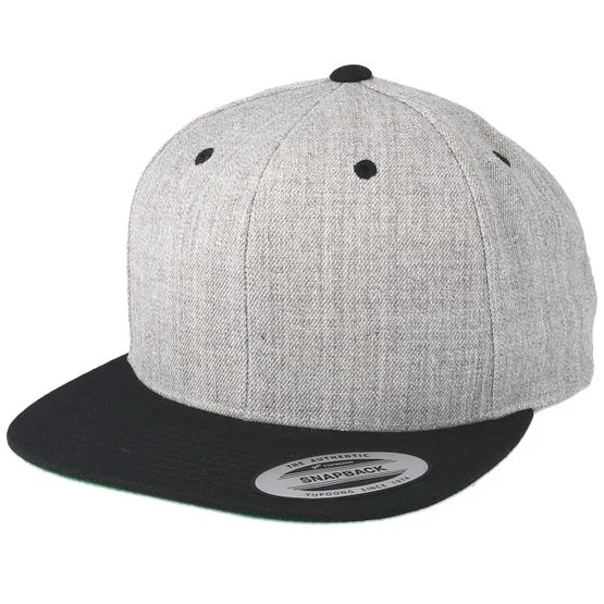 Yupoong - Gris snapback Gorra - Heather Grey/Black Snapback @ Hatstore