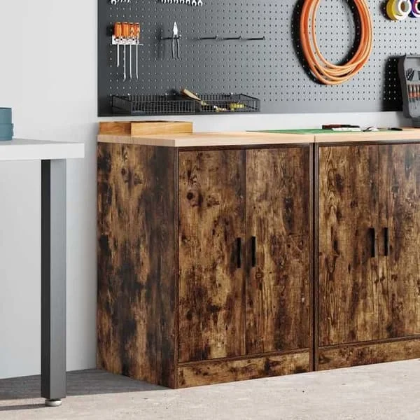 vidaXL Förvaringsskåp för garage rökt ek 60x51x85 cm furu, skåp, verktygsskåp, låg skåp, skåp med artikelnummer 860575