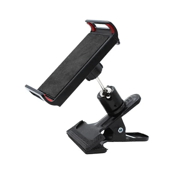 Fitness Telefonholder Klemme for Treningsapparater, Kompatibel med Concept 2 Romaskin, Justerbar og Roterbar (Svart)